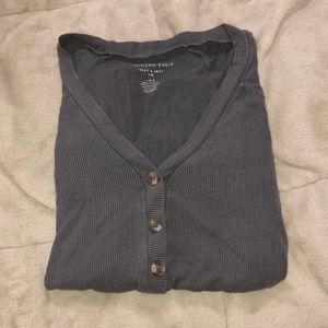 Grey V-neck top